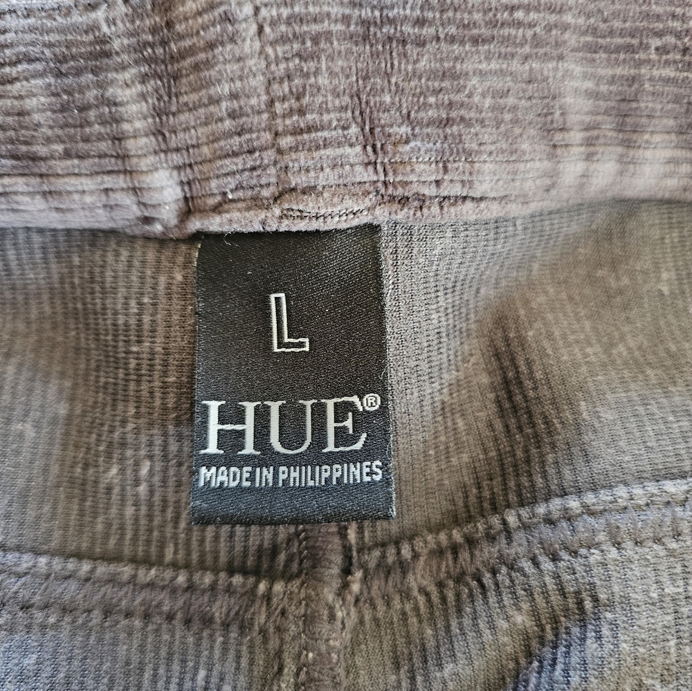 HUE Brand Women's Dark Gray Corduroy Pull On Jegging Pants size L - Picture 11 of 14